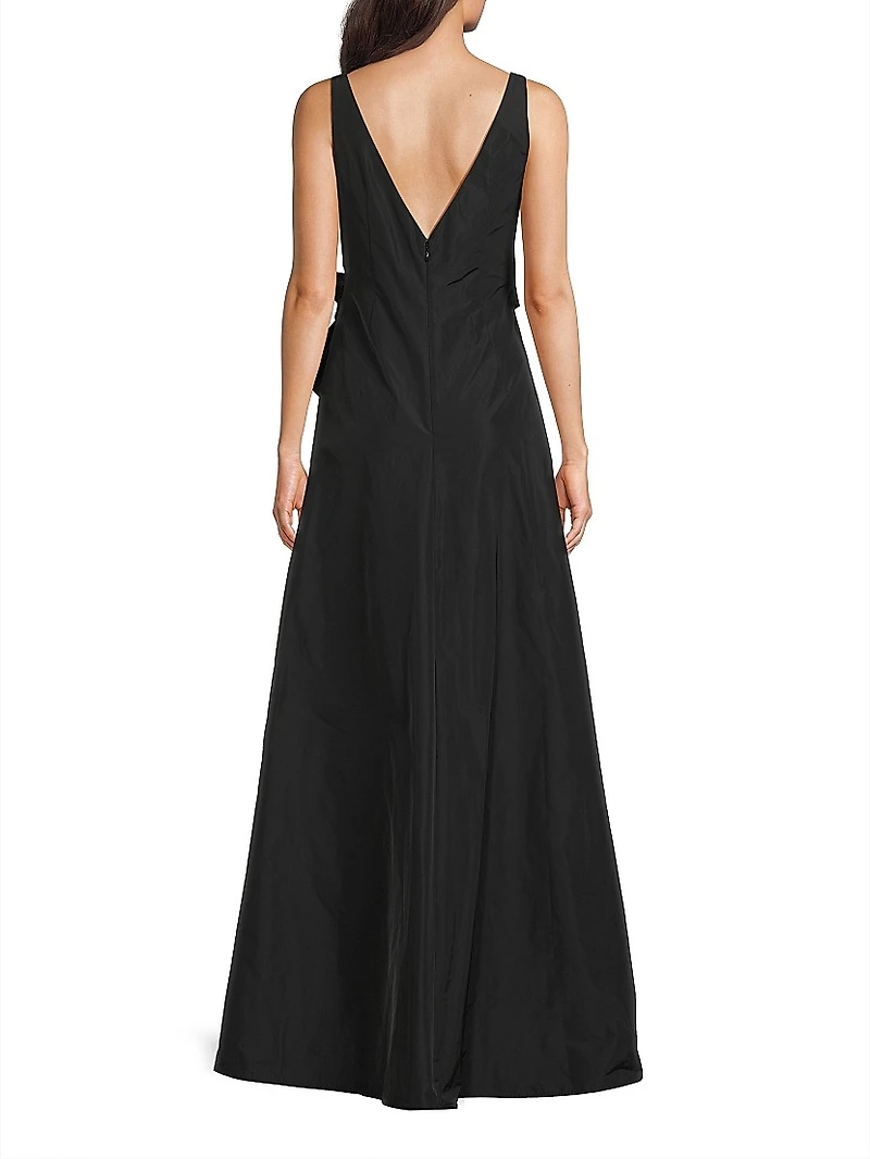 Caro Embellished Satin V-Neck Gown