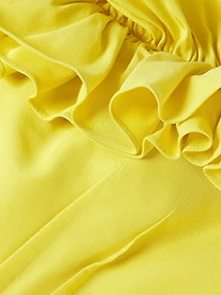 Flora Ruffle Cotton-Silk Sleeveless Minidress