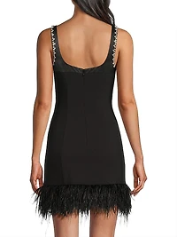 Georgie Feather-Trim Minidress