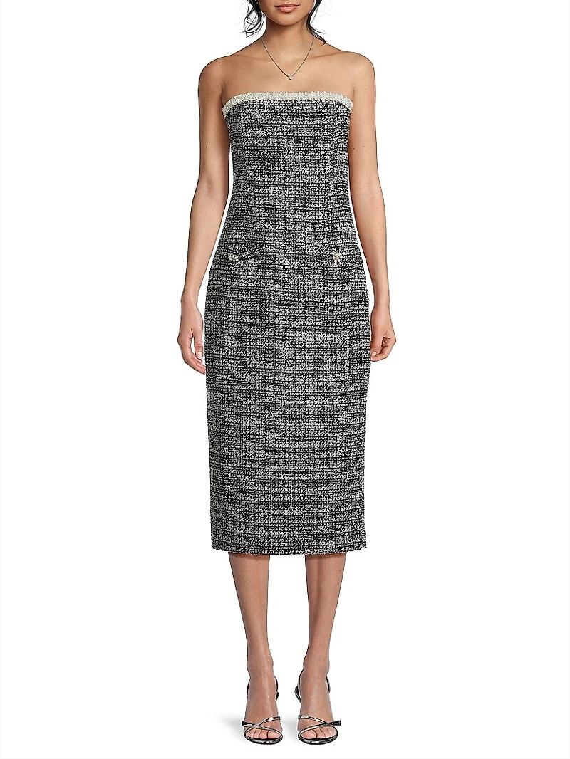 Jules Tweed Strapless Dress