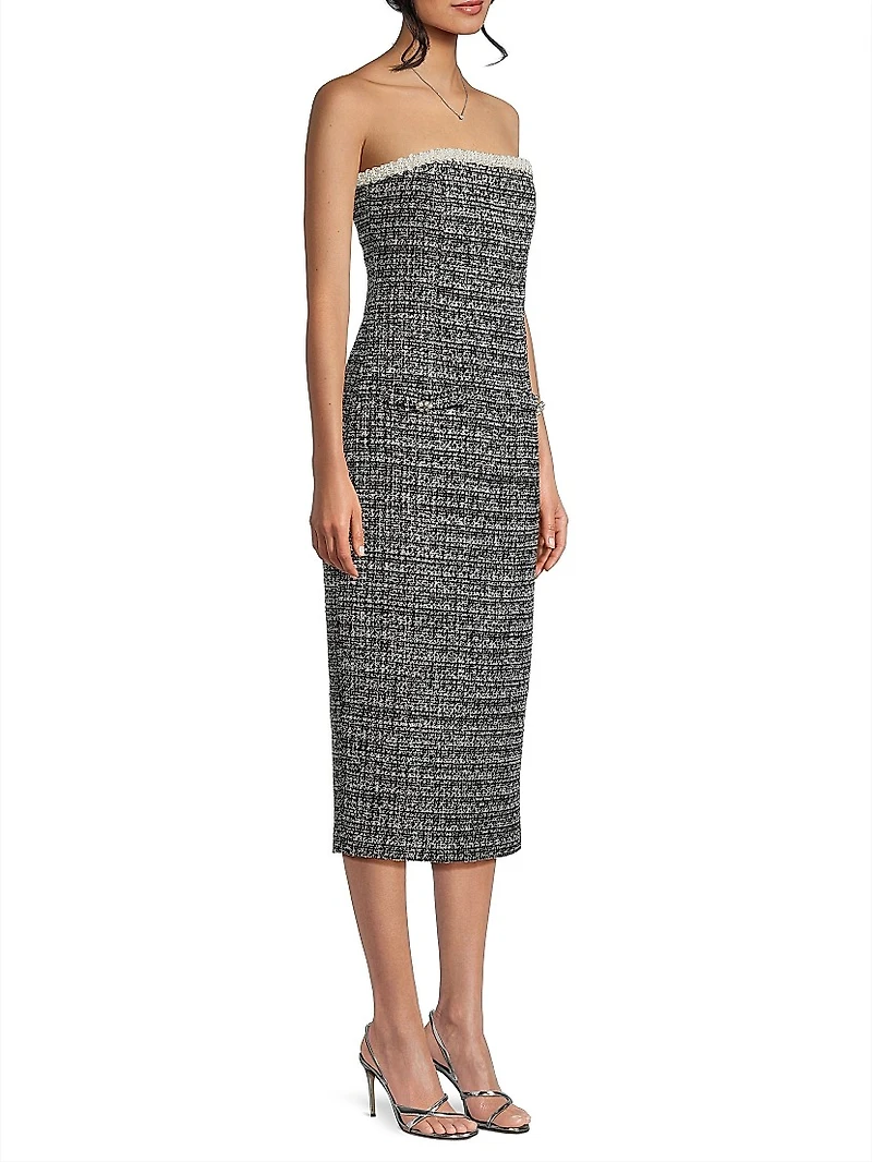 Jules Tweed Strapless Dress
