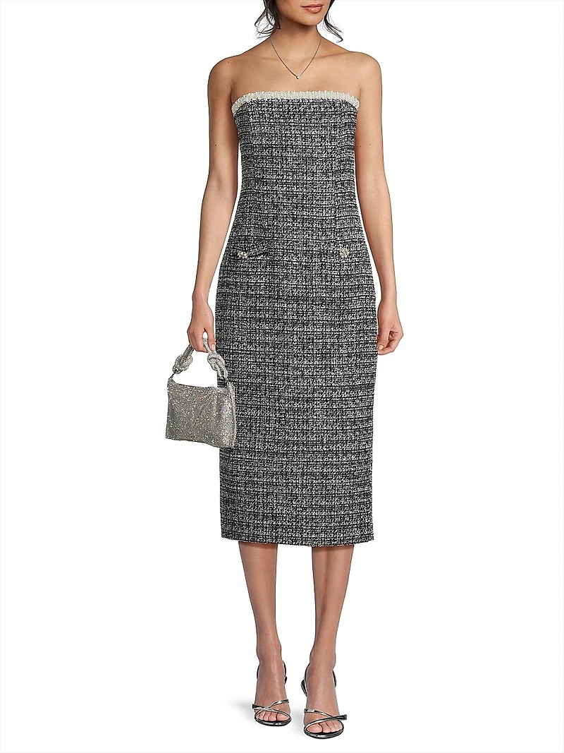 Jules Tweed Strapless Dress
