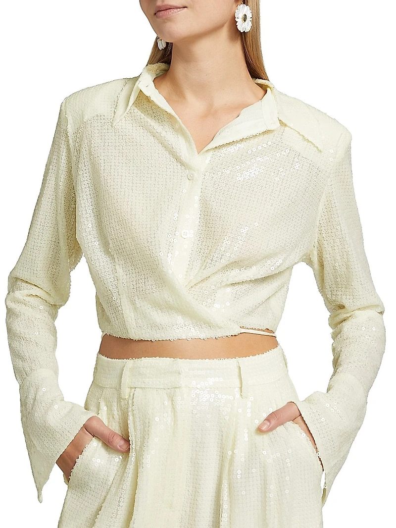 Tylan Sequined Crop Shirt