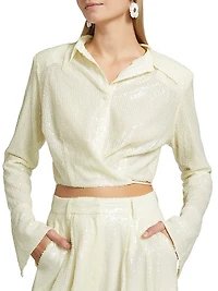 Tylan Sequined Crop Shirt