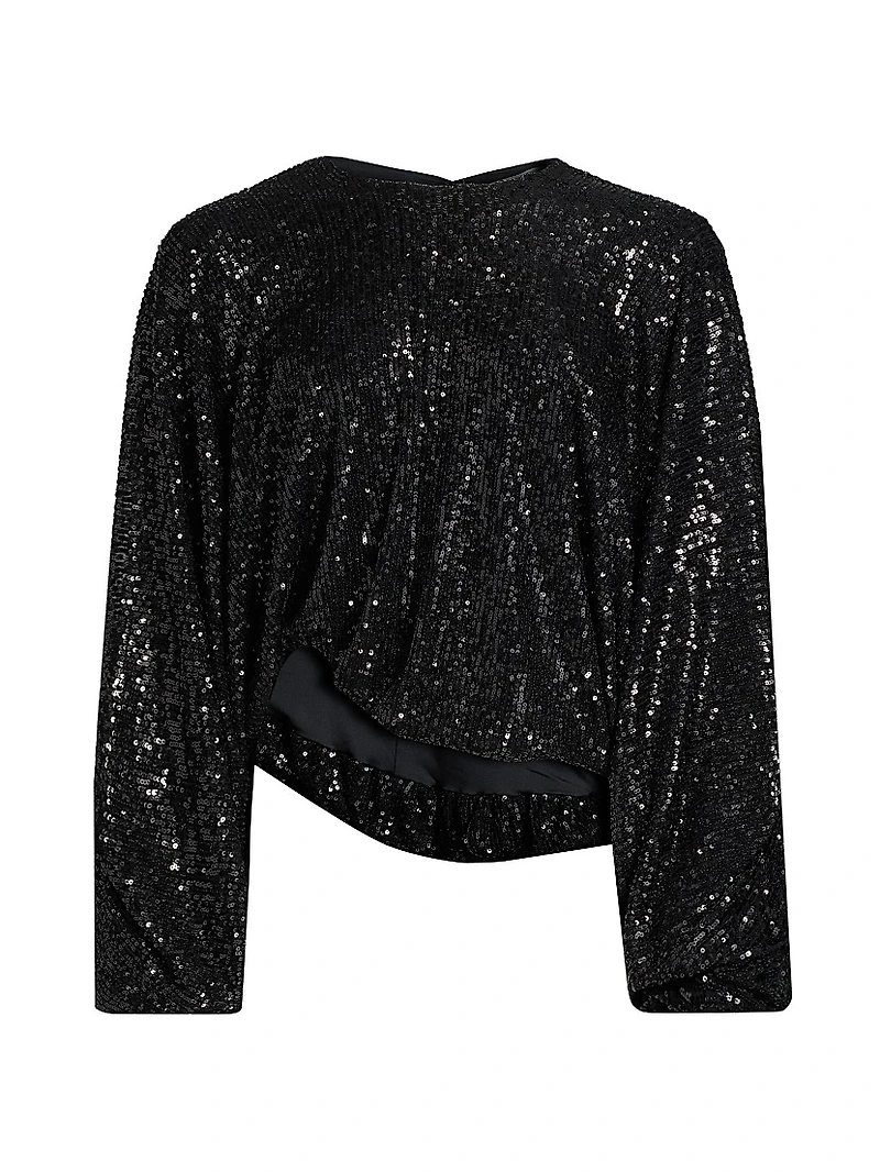 Frankie Sequined Balloon-Sleeve Top