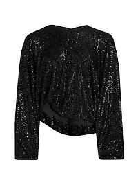 Frankie Sequined Balloon-Sleeve Top
