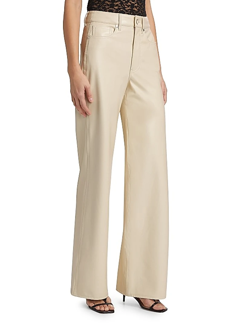 Taylor Faux-Leather Wide-Leg Pants