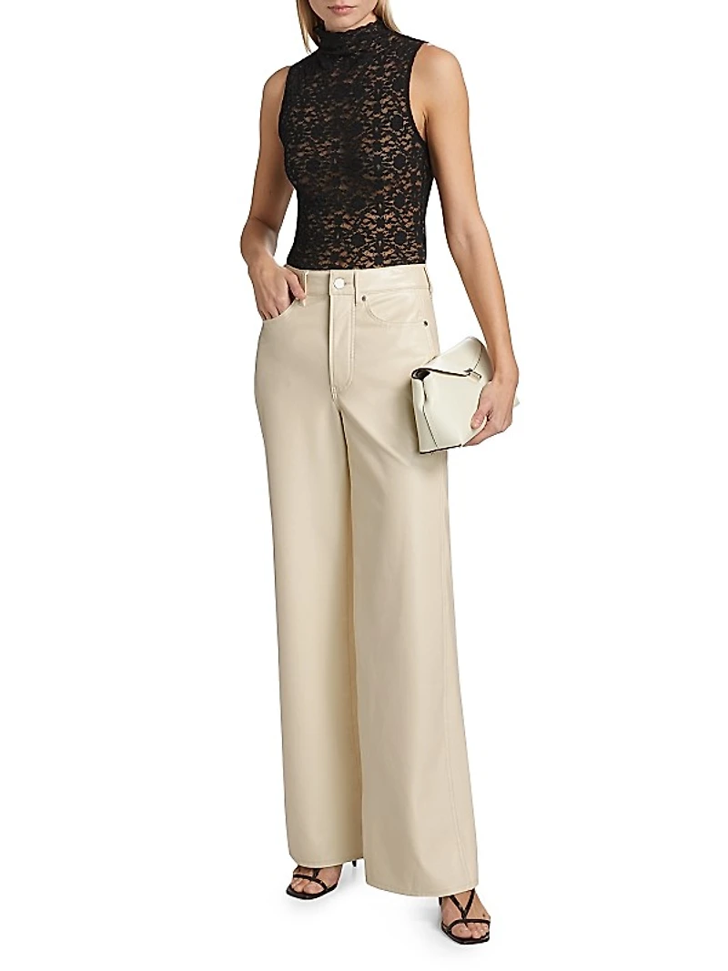 Taylor Faux-Leather Wide-Leg Pants