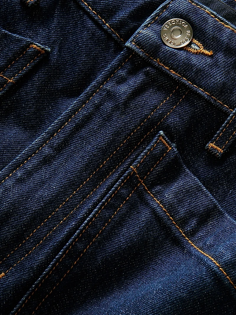Dylan Cuffed High-Rise Straight Jeans