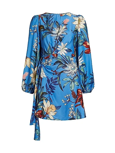 Surreal Flowers Wrap Minidress
