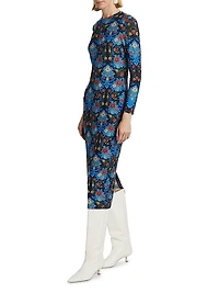 Arabesque Floral Jersey Midi-Dress