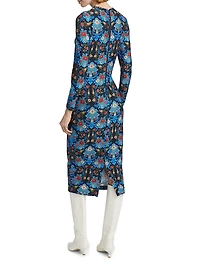 Arabesque Floral Jersey Midi-Dress