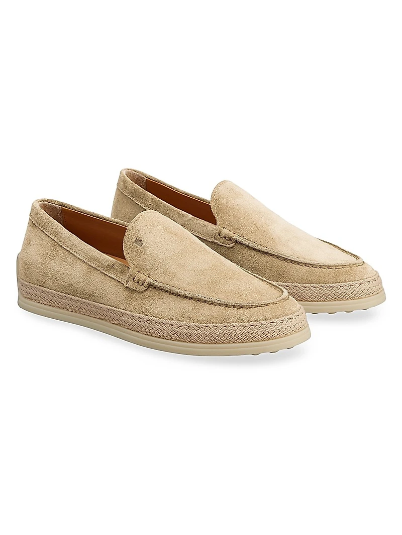 Monogrammed Suede Slipper Loafers