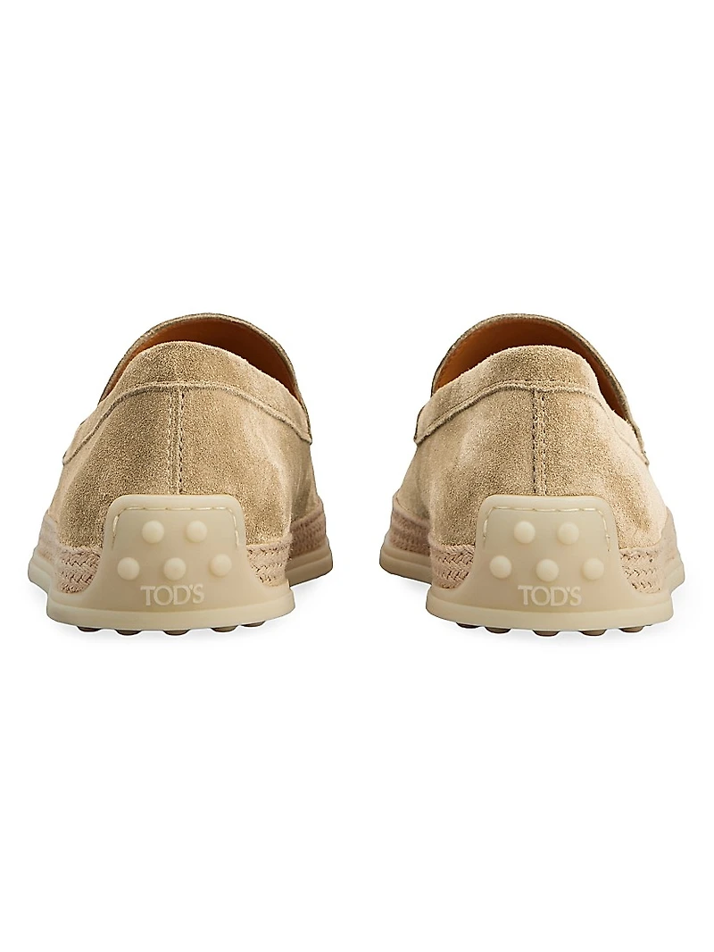 Monogrammed Suede Slipper Loafers
