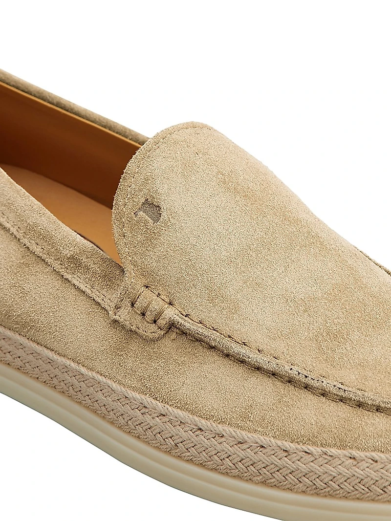 Monogrammed Suede Slipper Loafers