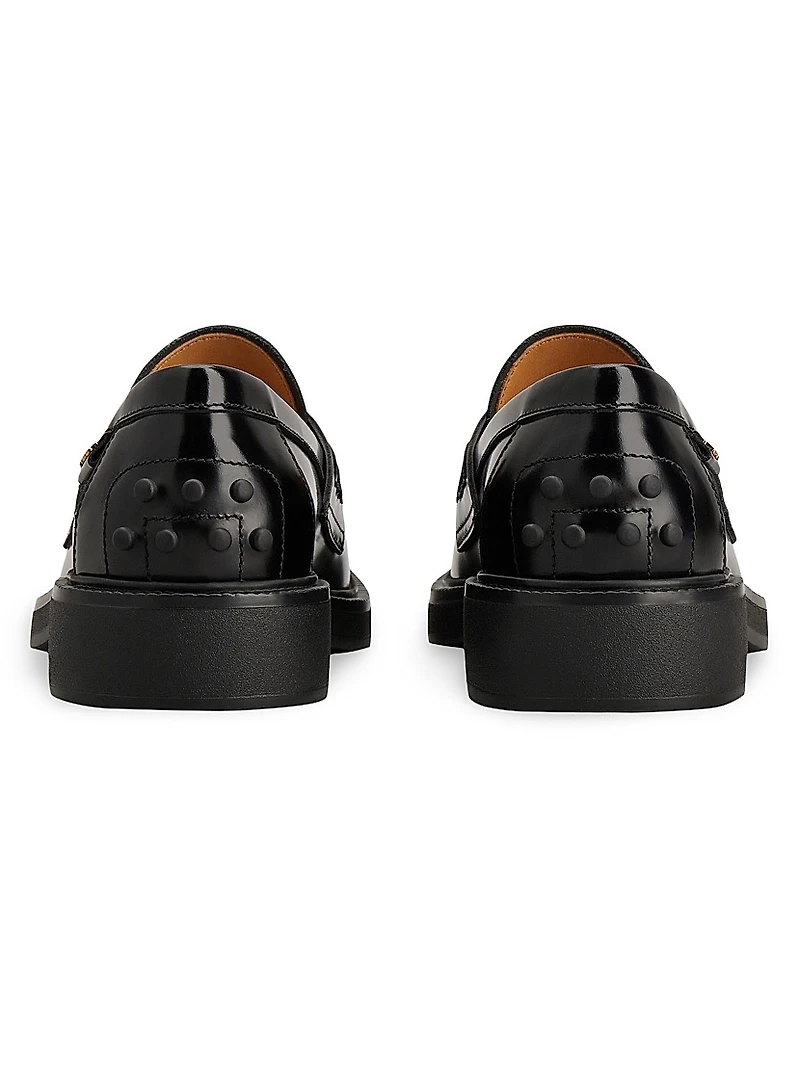 Logo-Detailed Leather Penny Loafers