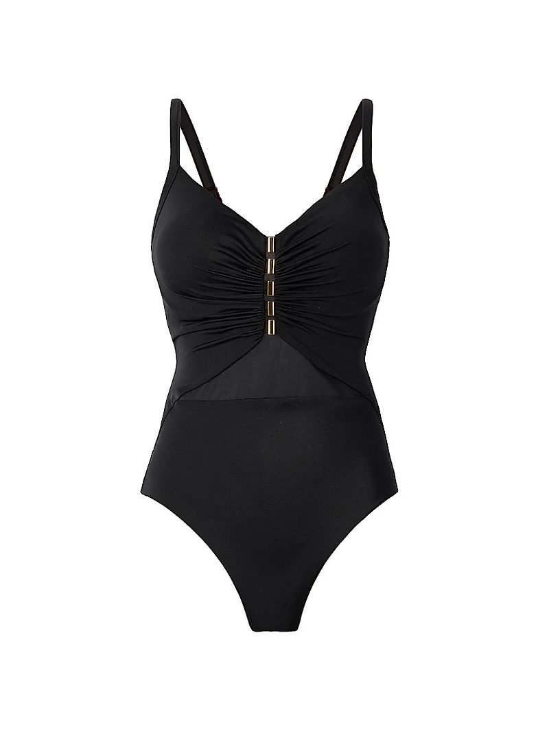 Network News Mariposa Gathered One-Piece Swimsuit