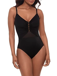 Network News Mariposa Gathered One-Piece Swimsuit