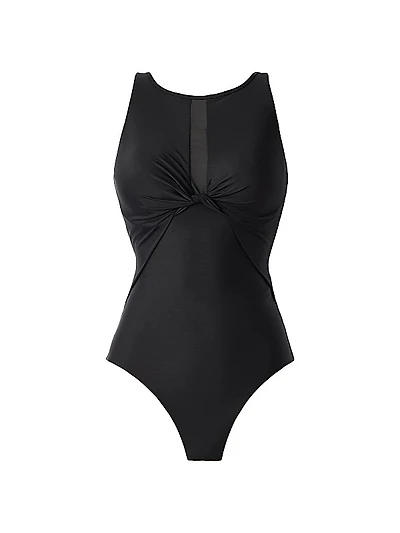 Network News Evoke Gathered One-Piece Swimsuit