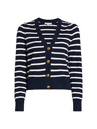 Solene Striped Cashmere Cardigan