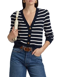 Solene Striped Cashmere Cardigan