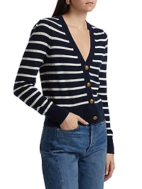 Solene Striped Cashmere Cardigan