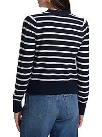 Solene Striped Cashmere Cardigan
