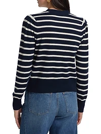 Solene Striped Cashmere Cardigan