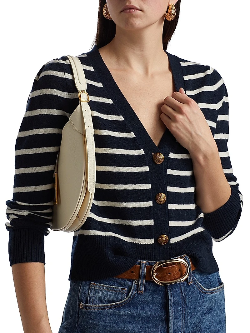 Solene Striped Cashmere Cardigan