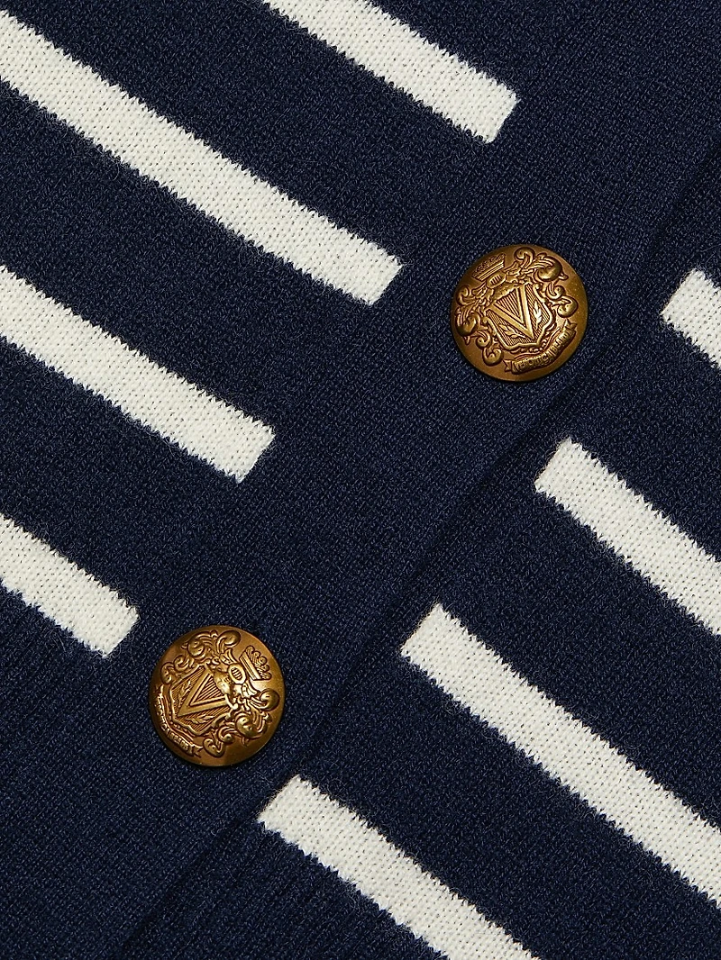 Solene Striped Cashmere Cardigan