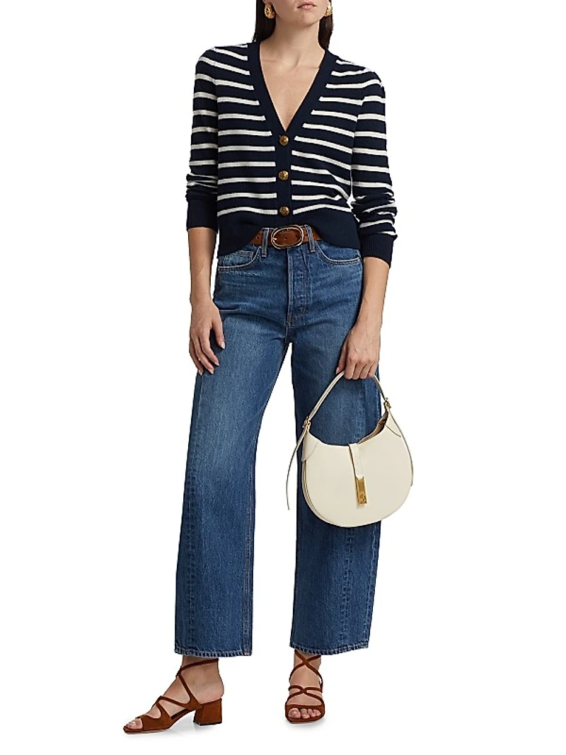 Solene Striped Cashmere Cardigan