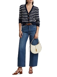 Solene Striped Cashmere Cardigan