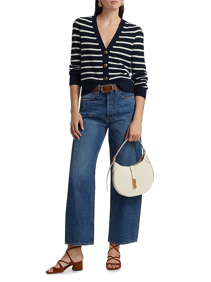 Solene Striped Cashmere Cardigan