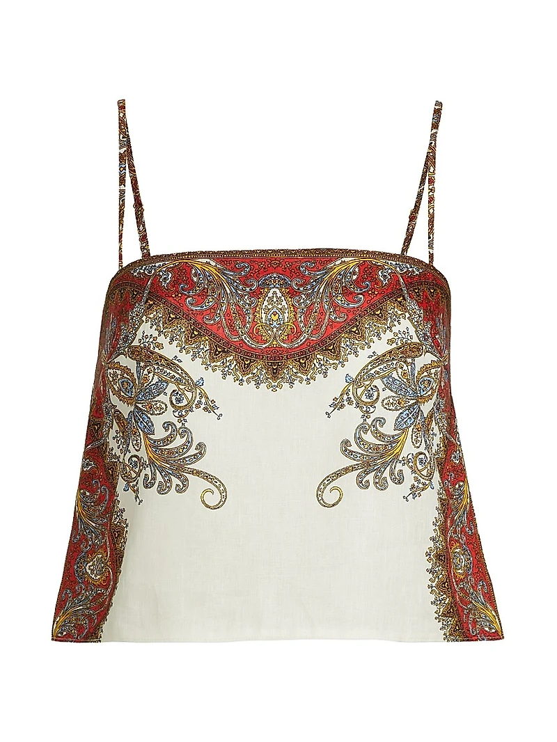 Rhea Printed Linen Top