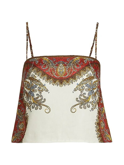 Rhea Printed Linen Top