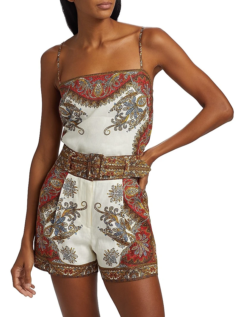 Rhea Printed Linen Top