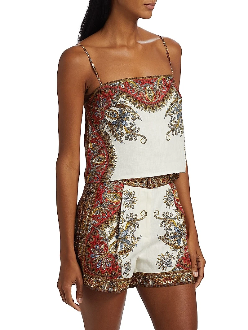 Rhea Printed Linen Top