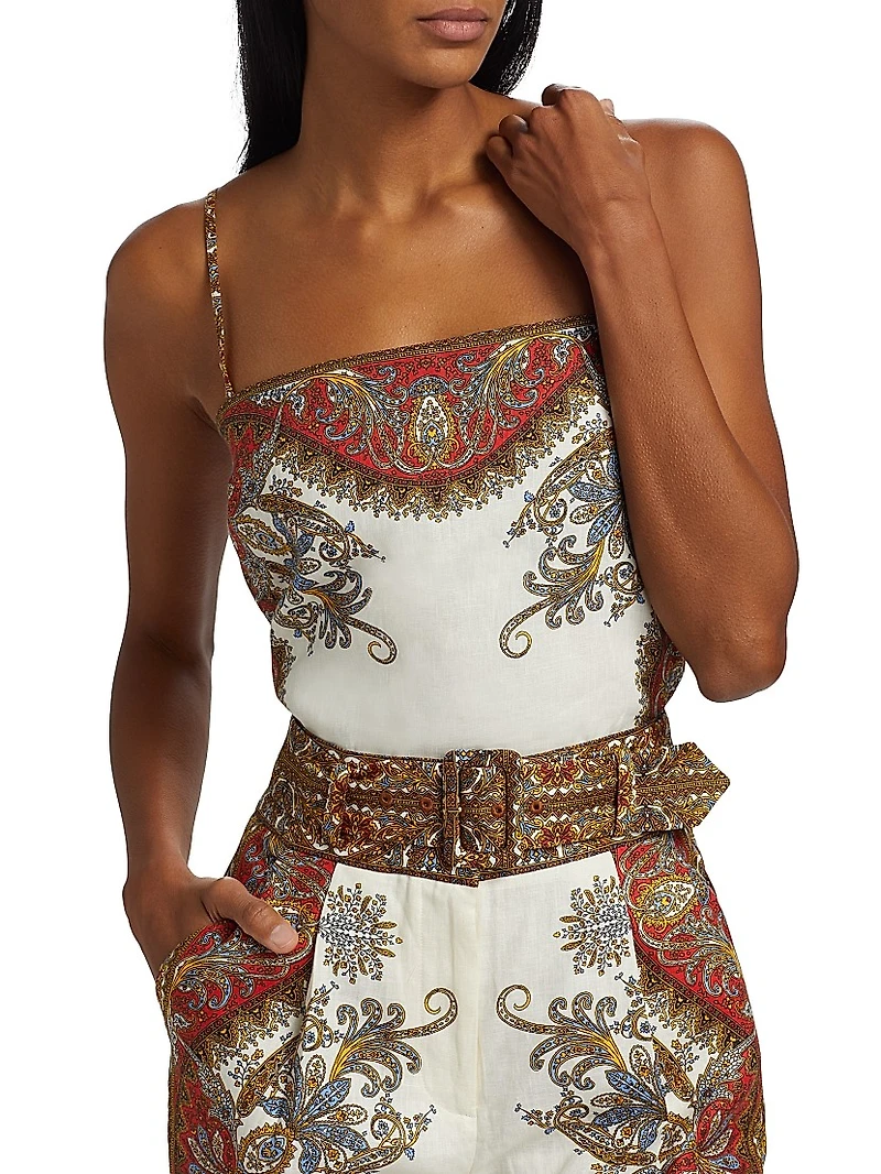 Rhea Printed Linen Top