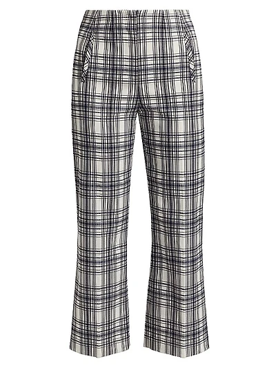 Dova Plaid Cotton-Blend Crop Pants
