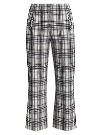 Dova Plaid Cotton-Blend Crop Pants