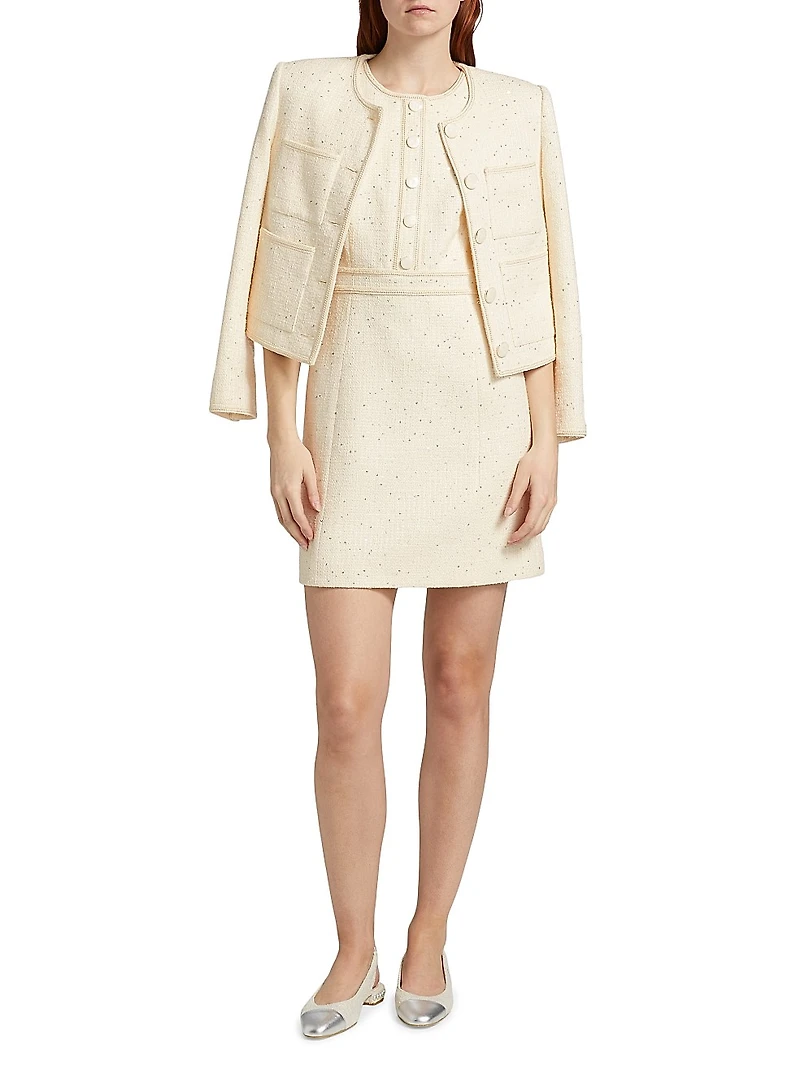 Julie Tweed Sheath Minidress
