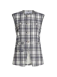 Tamara Plaid Cotton-Blend Vest