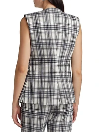 Tamara Plaid Cotton-Blend Vest
