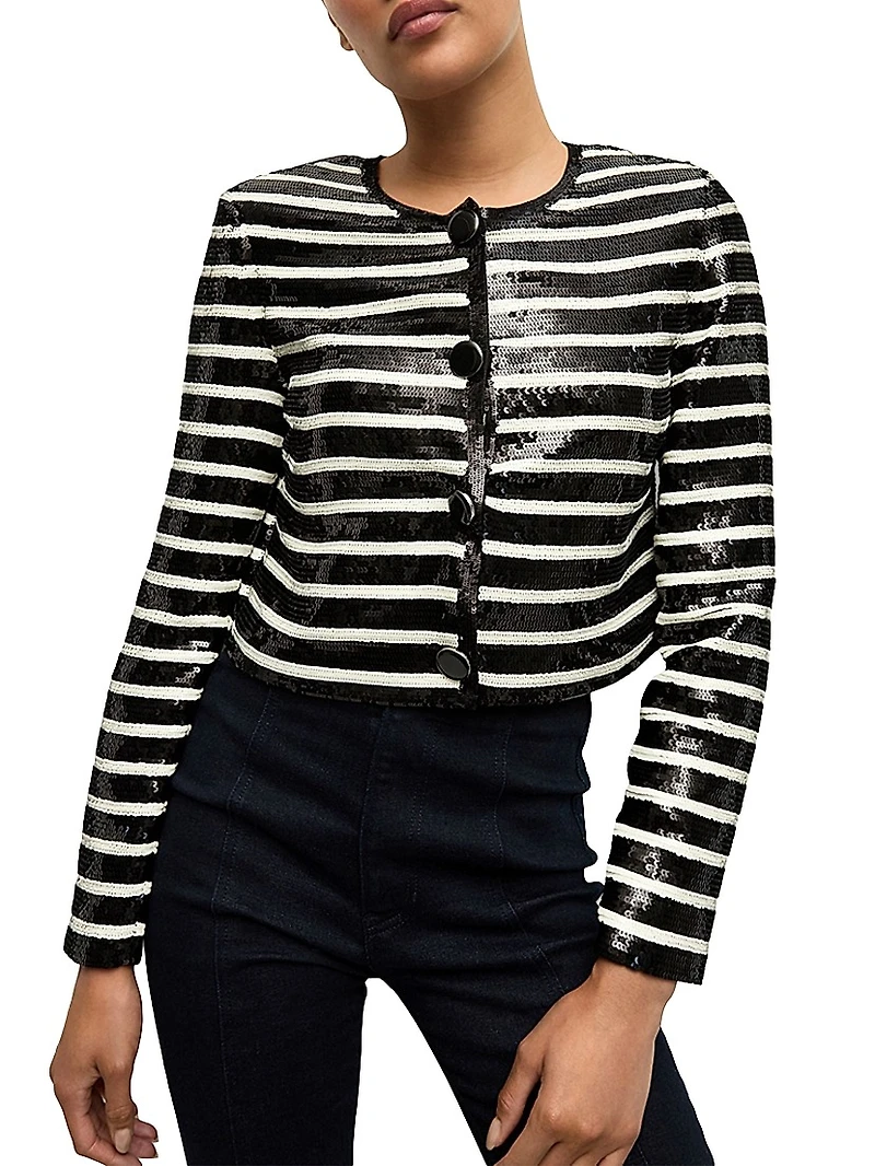 Mickey Sequined Striped Jacket