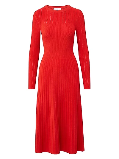 Nami Pointelle-Knit Midi-Dress