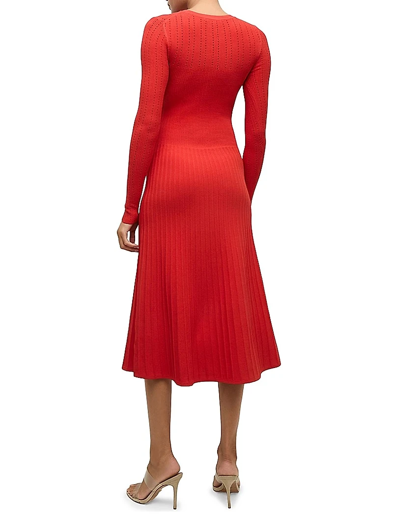 Nami Pointelle-Knit Midi-Dress