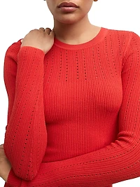 Nami Pointelle-Knit Midi-Dress