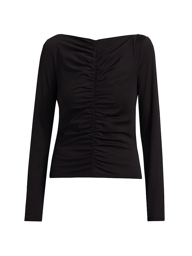 Ruched Long-Sleeve Top