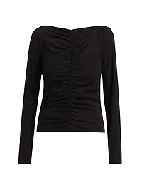 Ruched Long-Sleeve Top