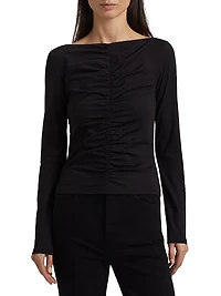 Ruched Long-Sleeve Top